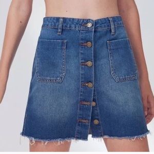 BDG denim button up skirt.